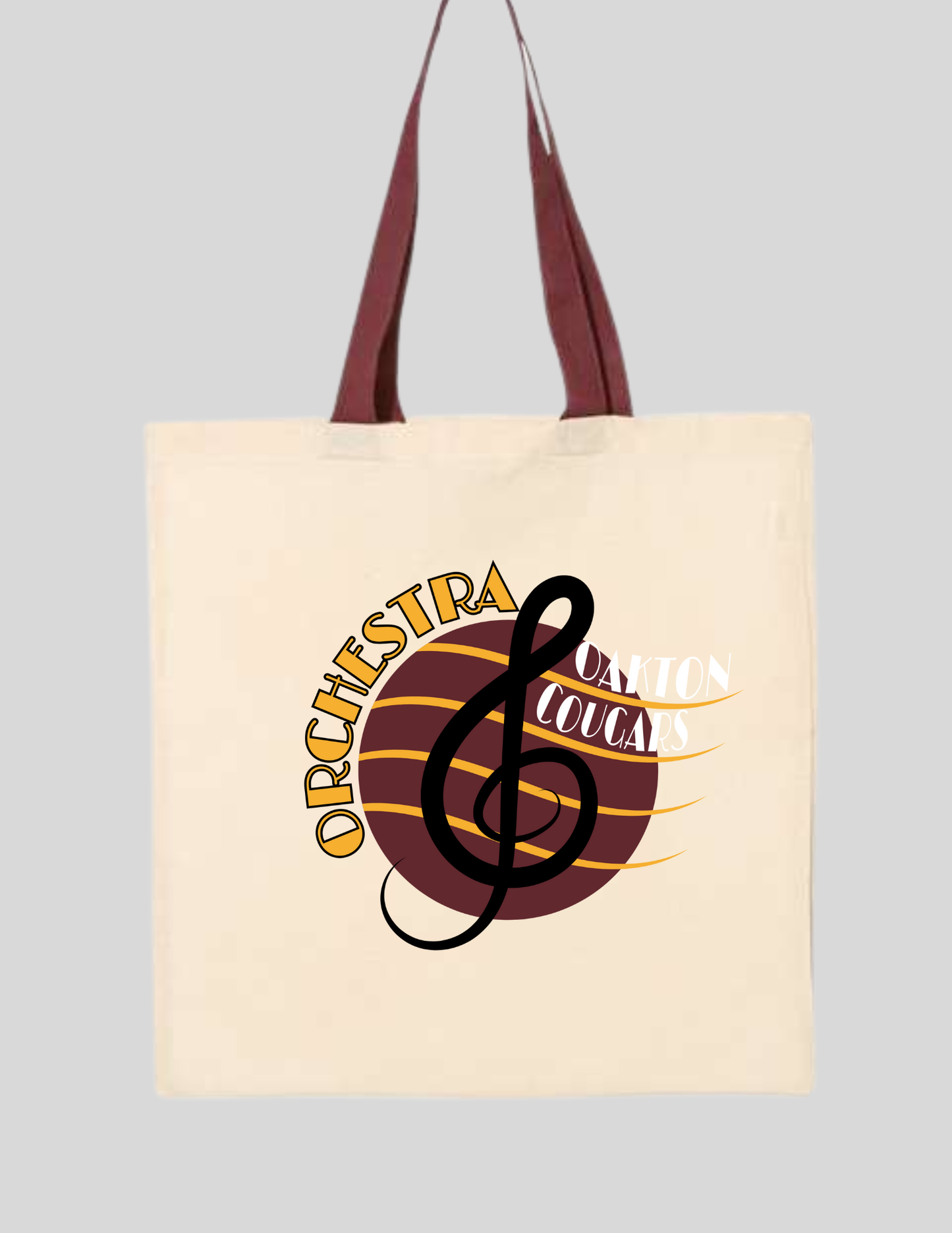 Tote- Natural w/ Maroon Handles