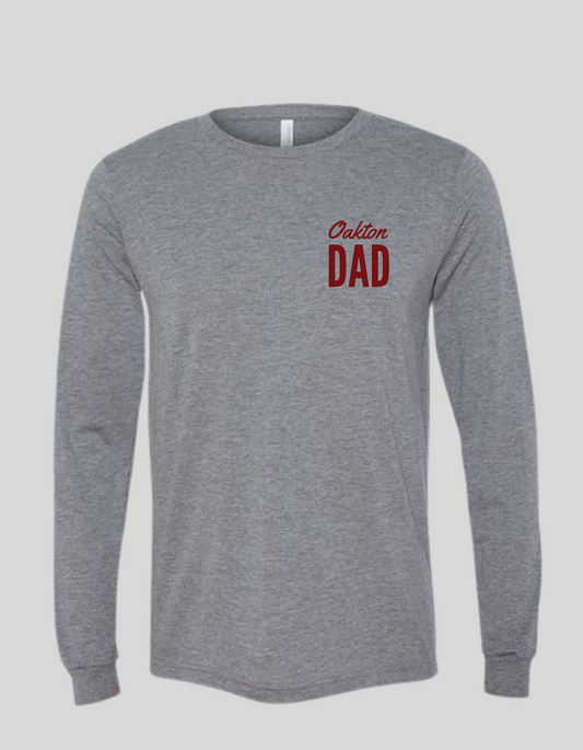 Long Sleeve Dad T-shirt, Bella Canvas Tri Blend- Grey