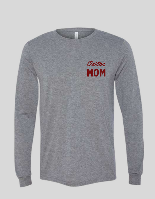 Long Sleeve Mom T-shirt, Bella Canvas Tri Blend- Grey