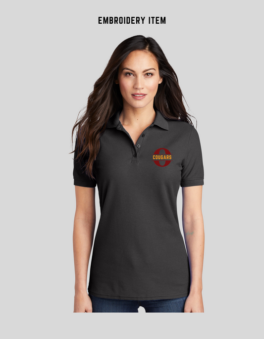 Women's Polo Shirt, Port & Co: Black or Charcoal