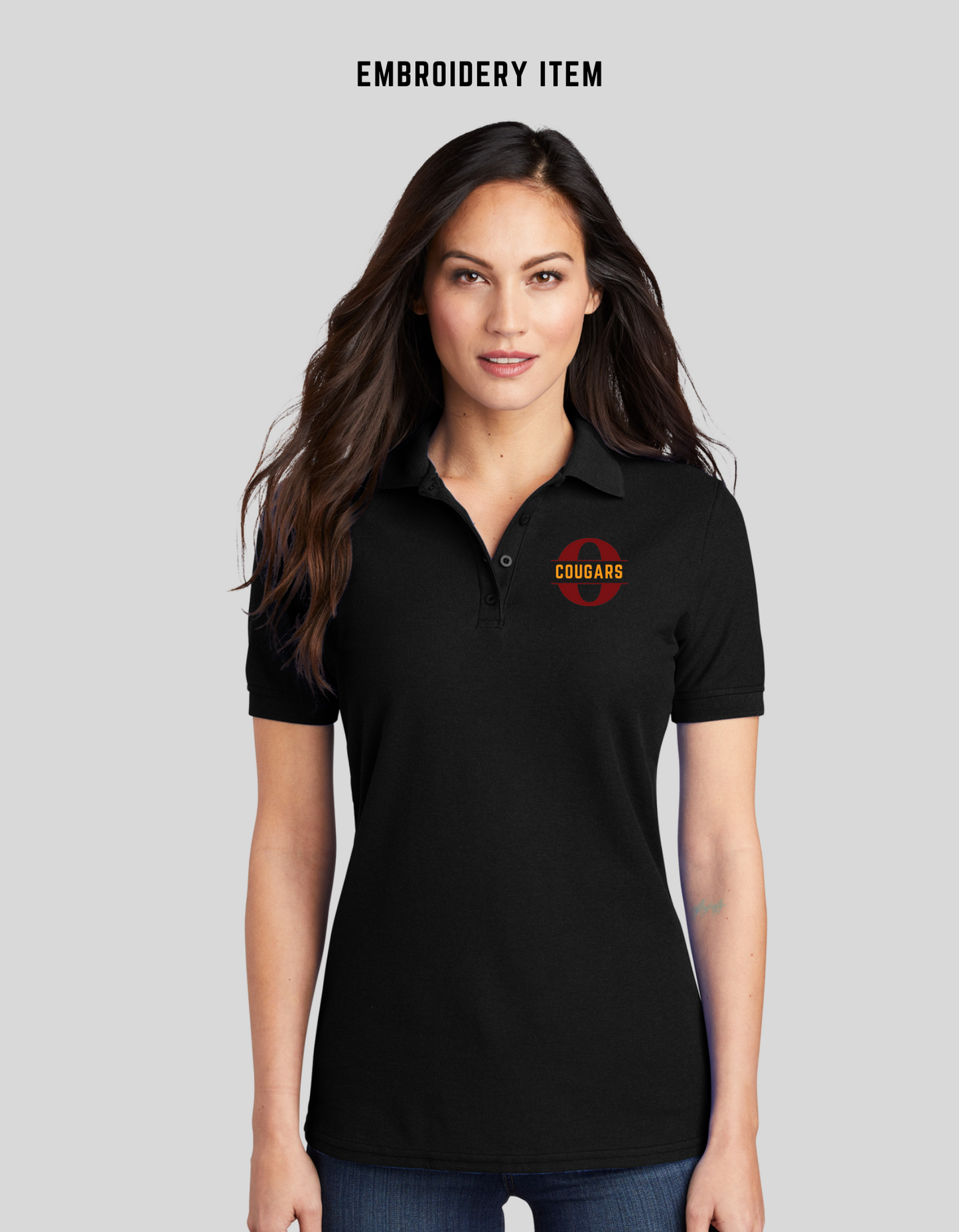 Women's Polo Shirt, Port & Co: Black or Charcoal