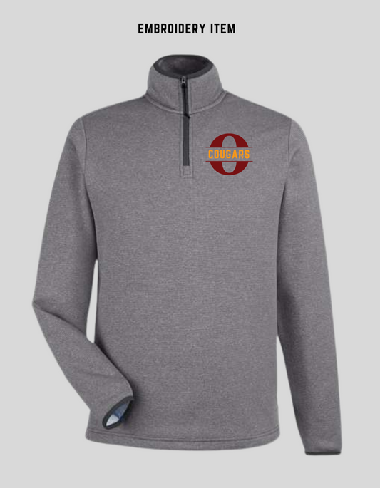 Women's Quarter Zip, Core365, Burgundy & Charcoal