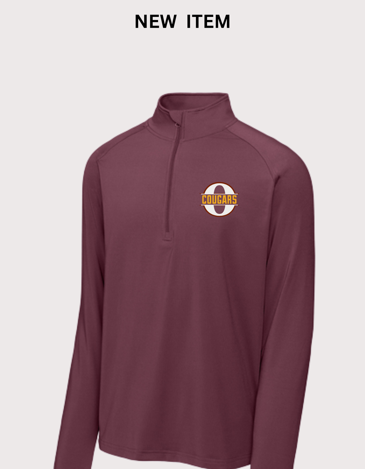Quarter Zip- Embroidered Logo White, Maroon or Grey