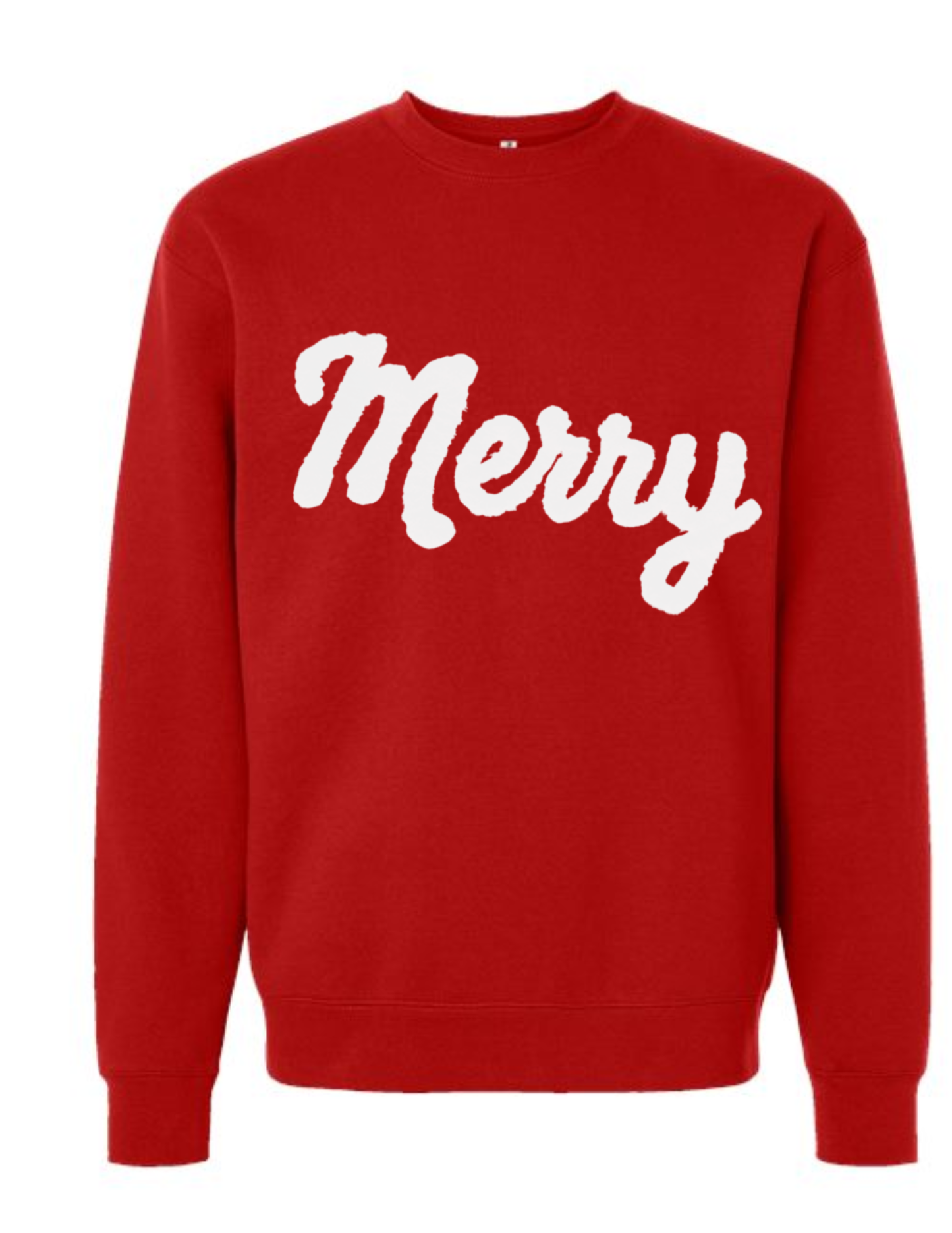 "Holiday" Yarn Embroidery Red Sweatshirt