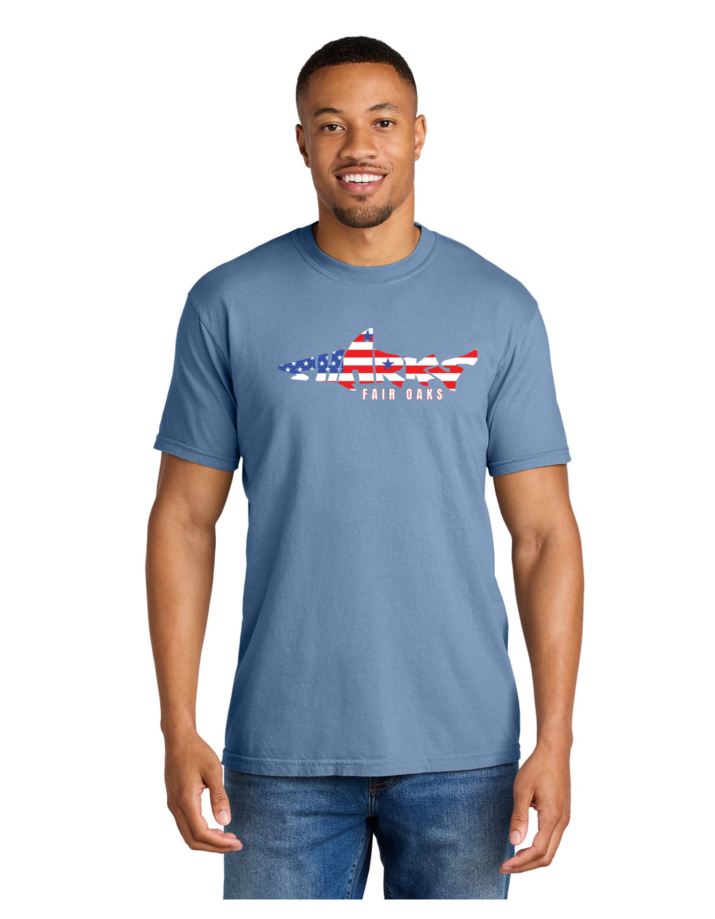 T-shirt, Red/White/Blue Shark