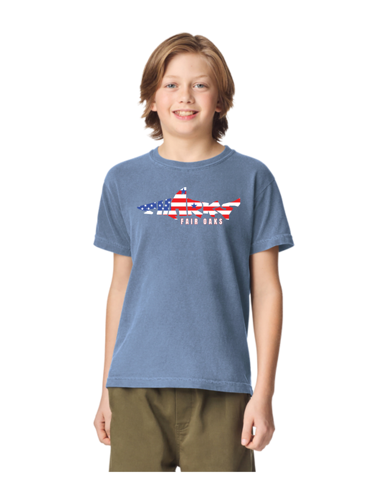 T-shirt, Red/White/Blue Shark