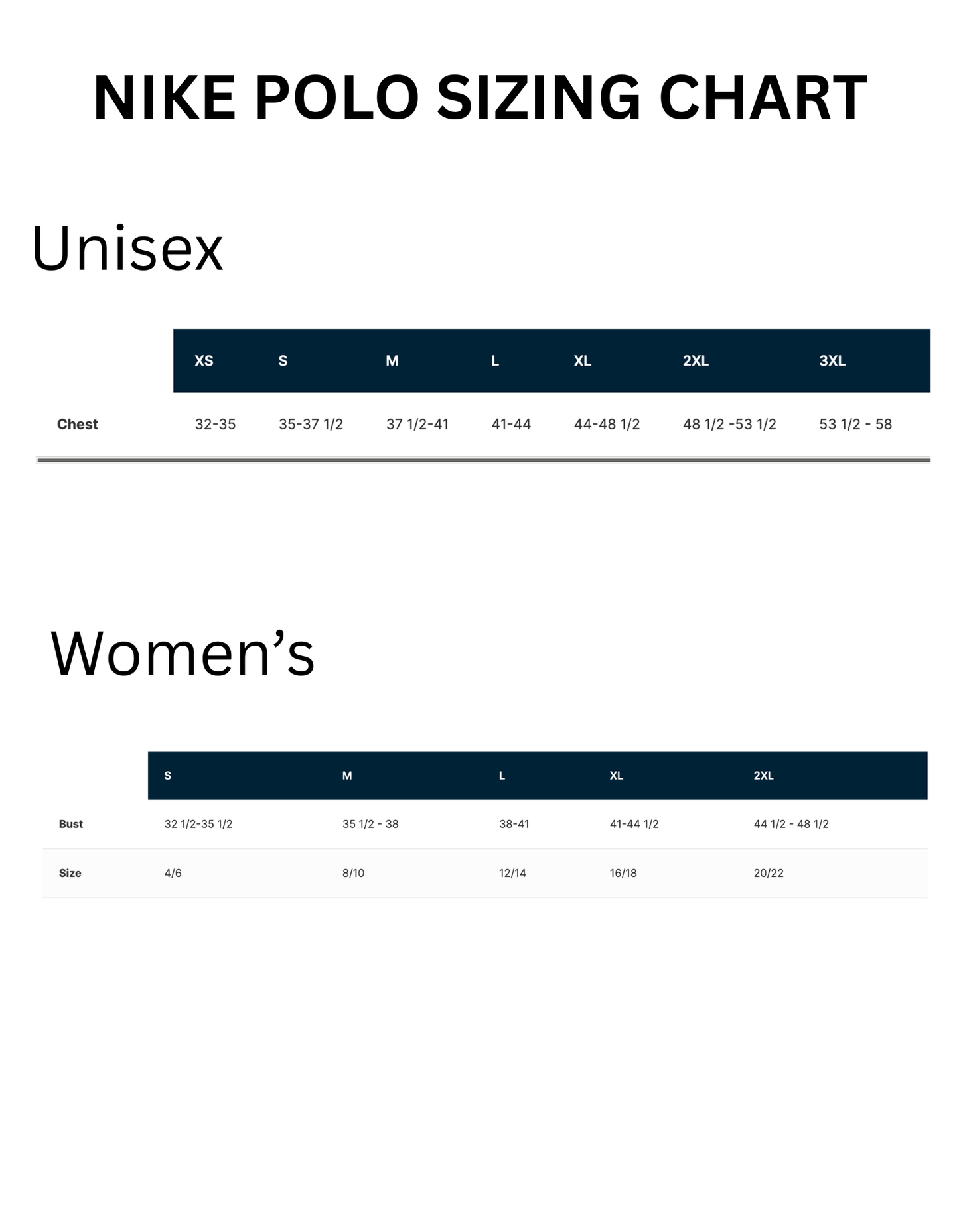 Navy Polo- Men's & Women's