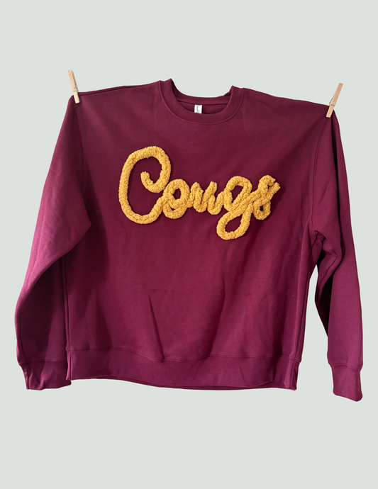 "Cougs" Yarn Embroidery Sweatshirt