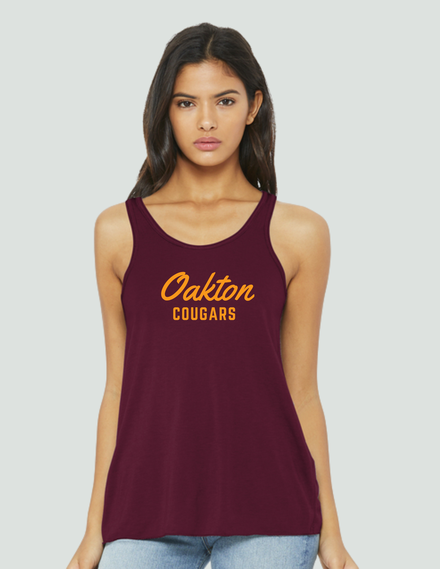 Tank: BELLA+CANVAS® Women’s Flowy Racerback : Maroon