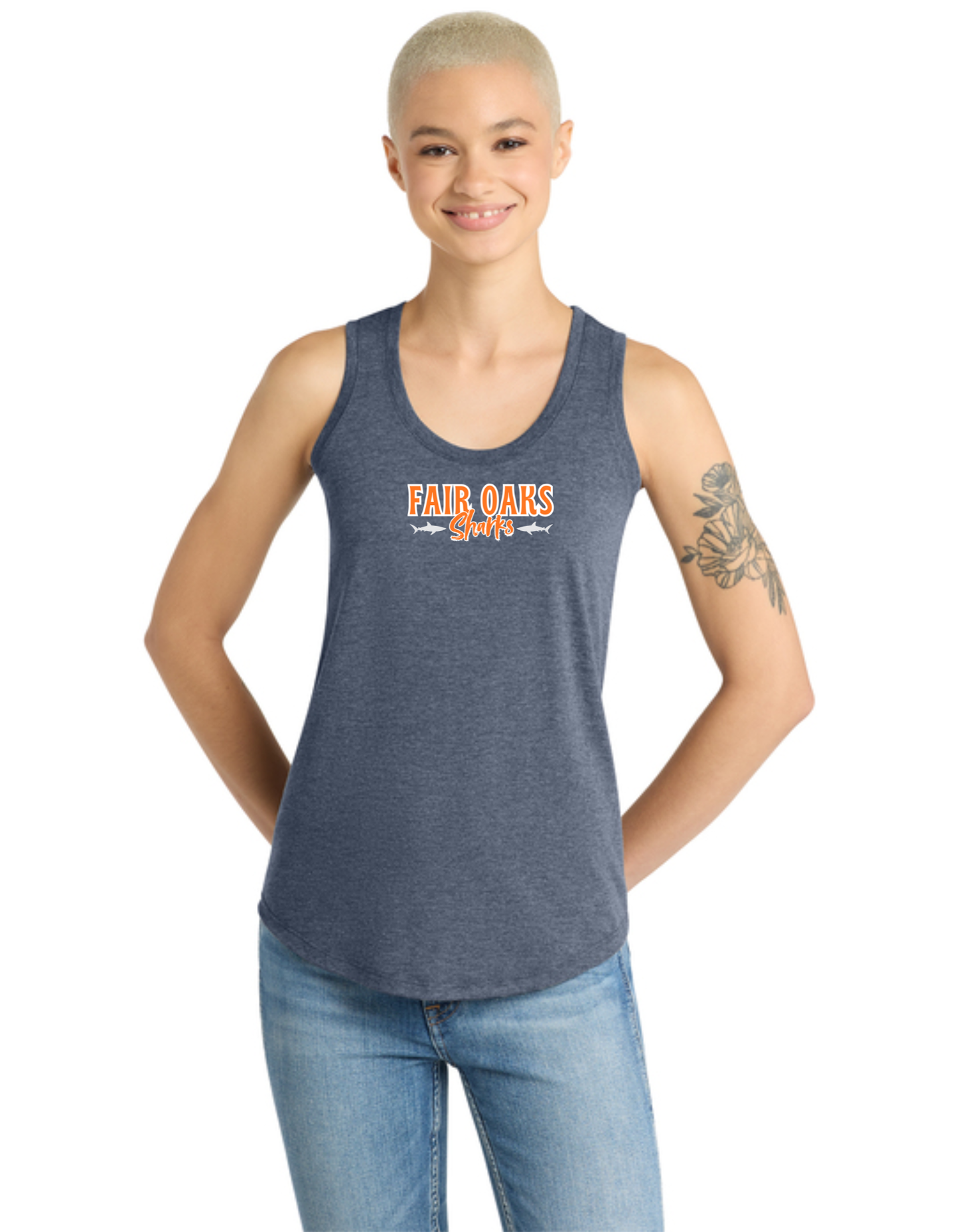 T-Shirt or Tank, Sharks  - Navy