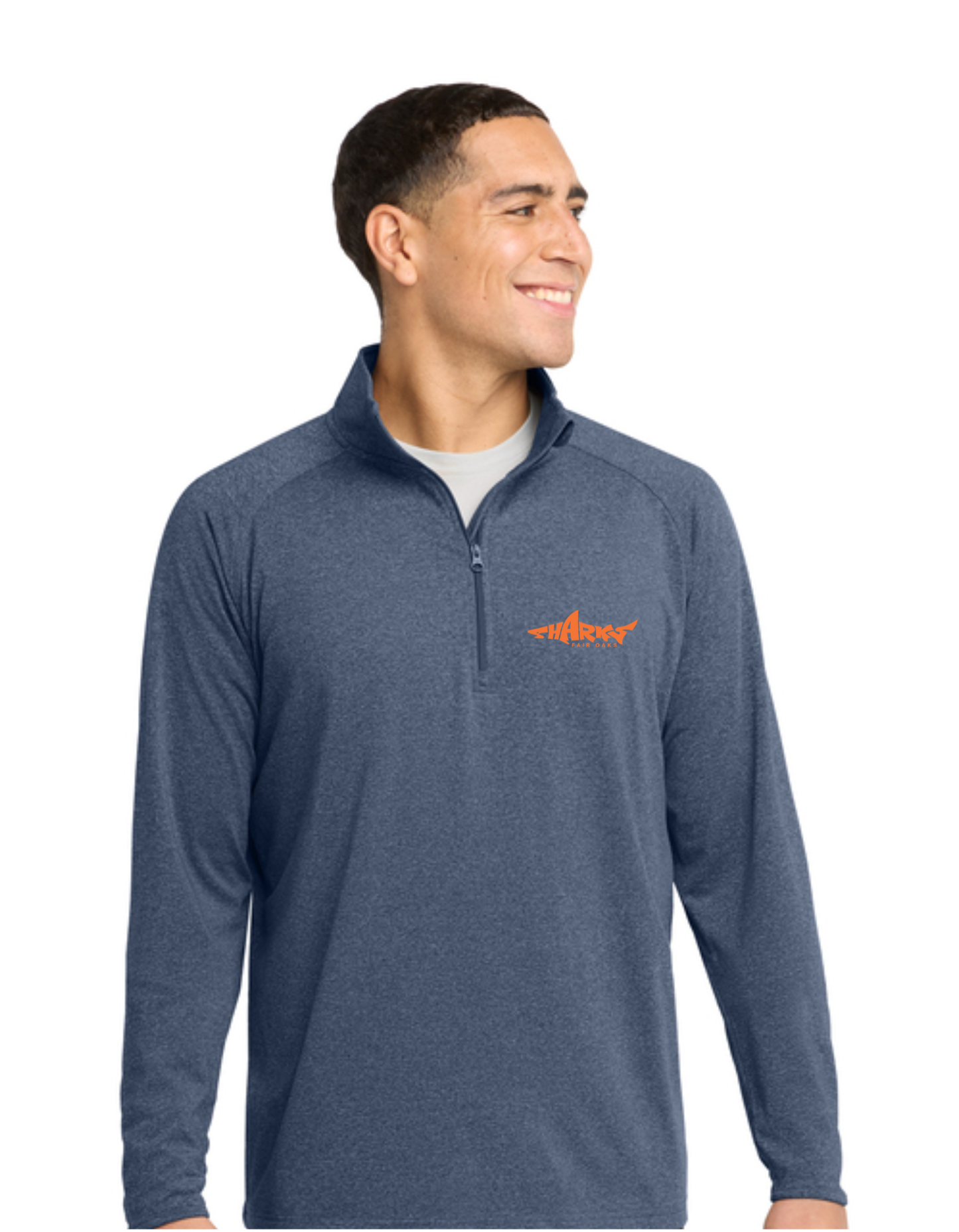 Quarter Zip- Embroidered Shark Logo