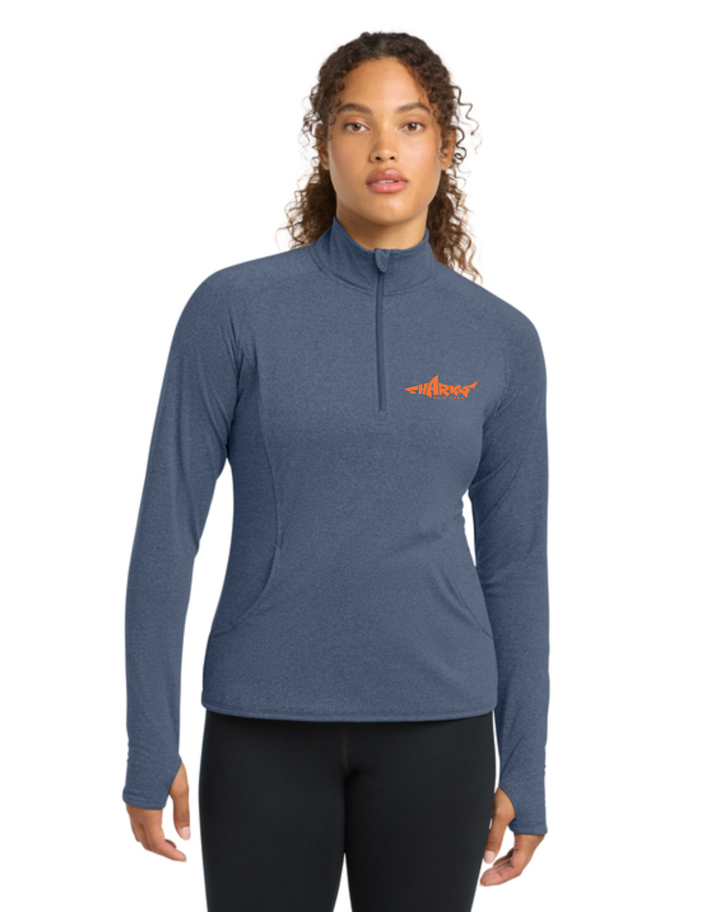 Quarter Zip- Embroidered Shark Logo