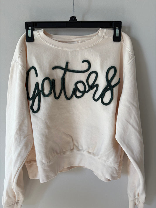 "Gators" Yarn Embroidery Crew Neck Sweatshirt