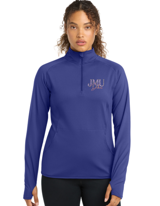 Sport-Tek® Women's Sport-Wick® Stretch 1/4-Zip Pullover- Purple