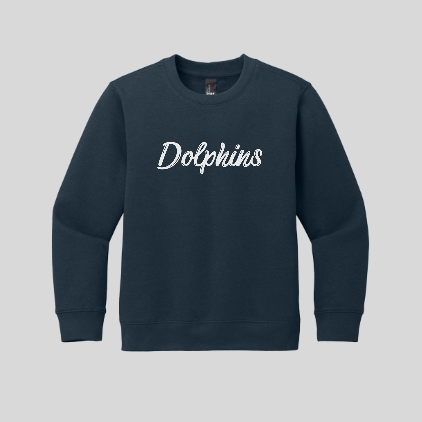 Embroidery "Dolphins" District® Youth V.I.T.™ Fleece Crew
