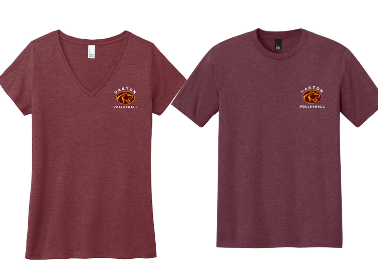 Tri-Blend Maroon V-neck or Crewneck T-shirt