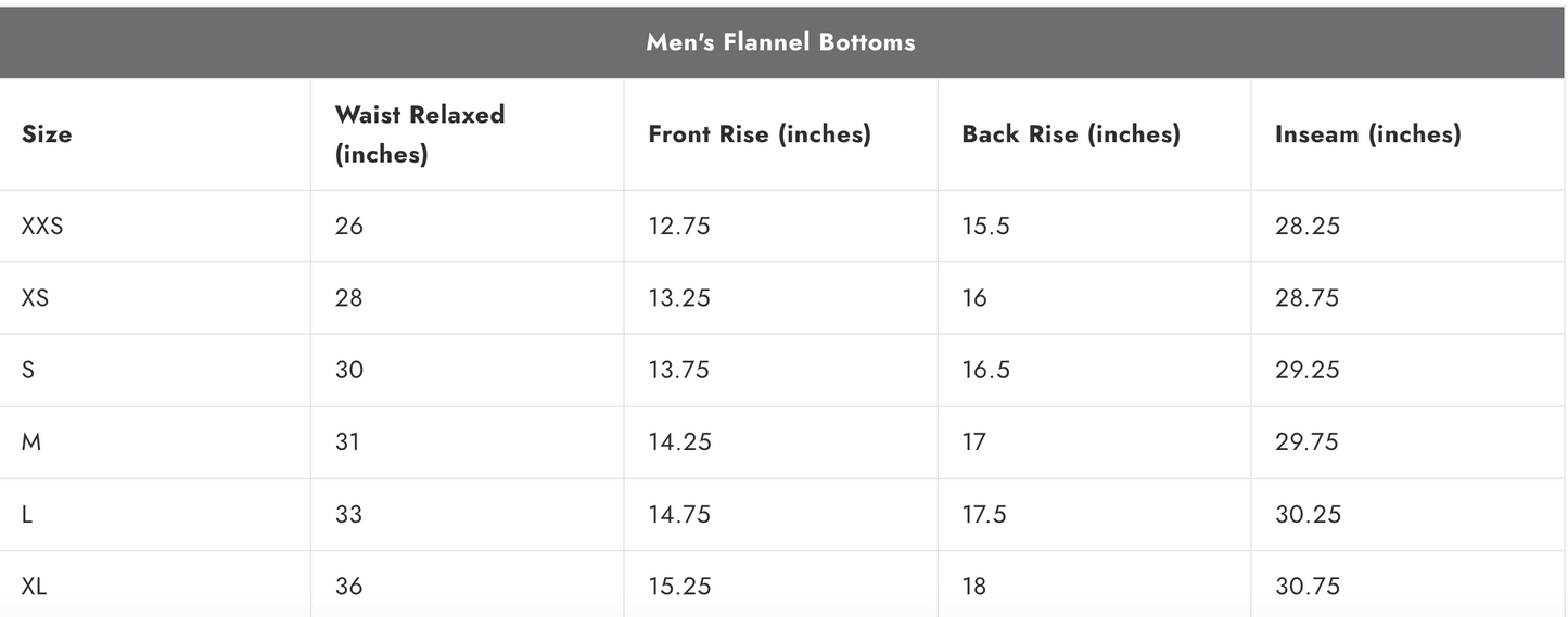 Flannel PJ's -Youth & Adult