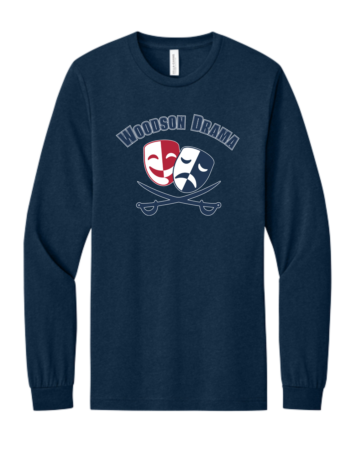 Long Sleeve T-shirt, Tri Blend- Navy