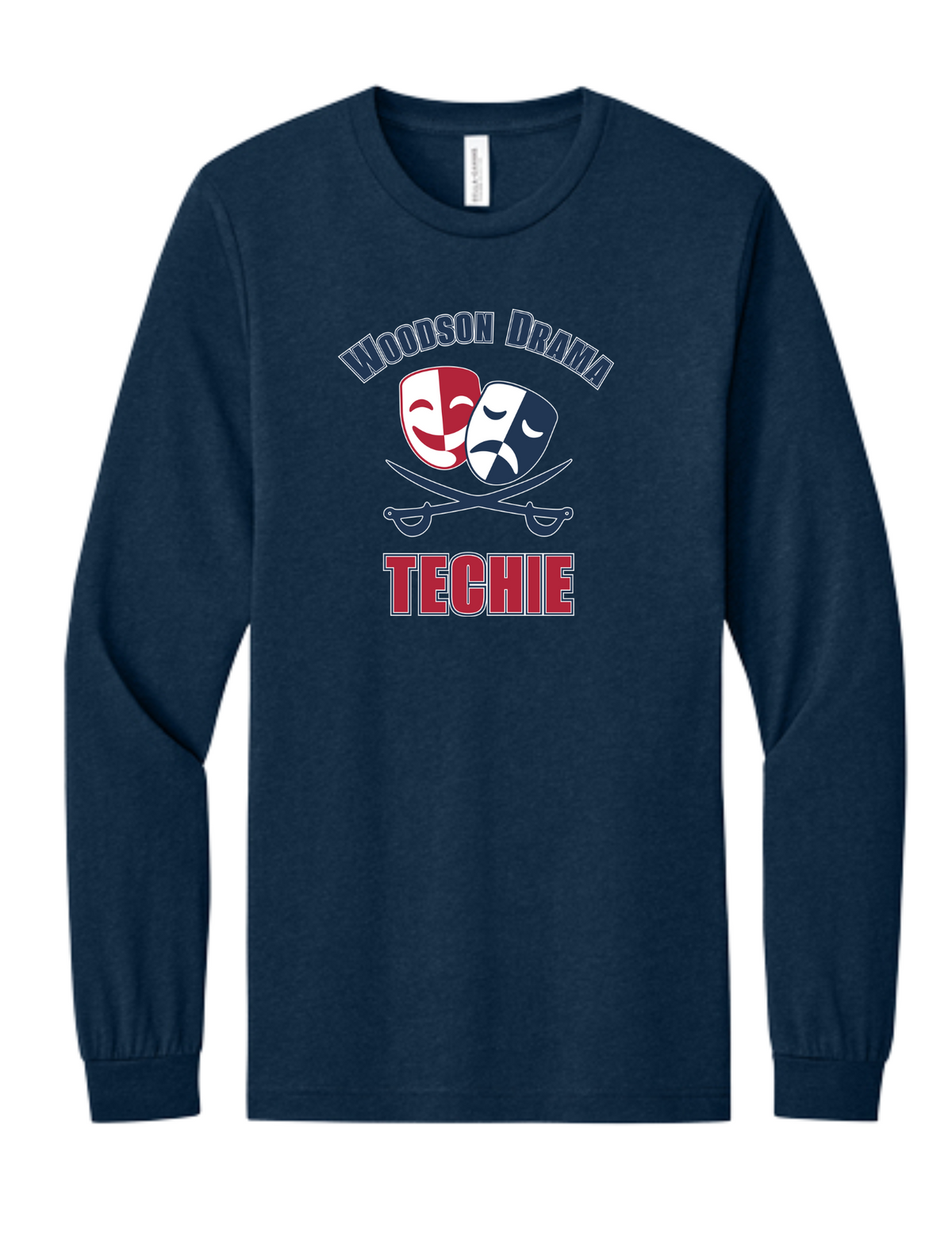 Long Sleeve T-shirt, Tri Blend- Navy