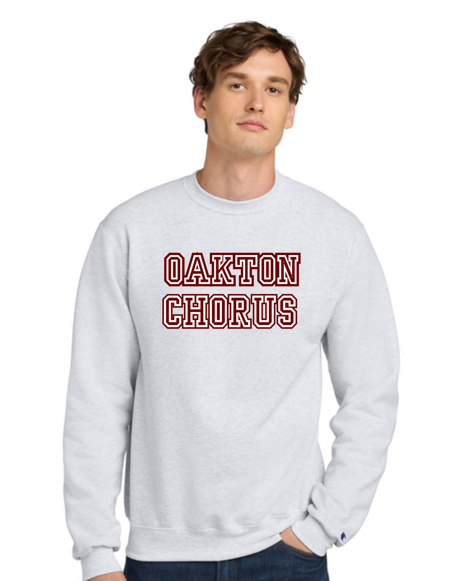 Crew Neck Champion Sweatshirt  -  Silver Grey