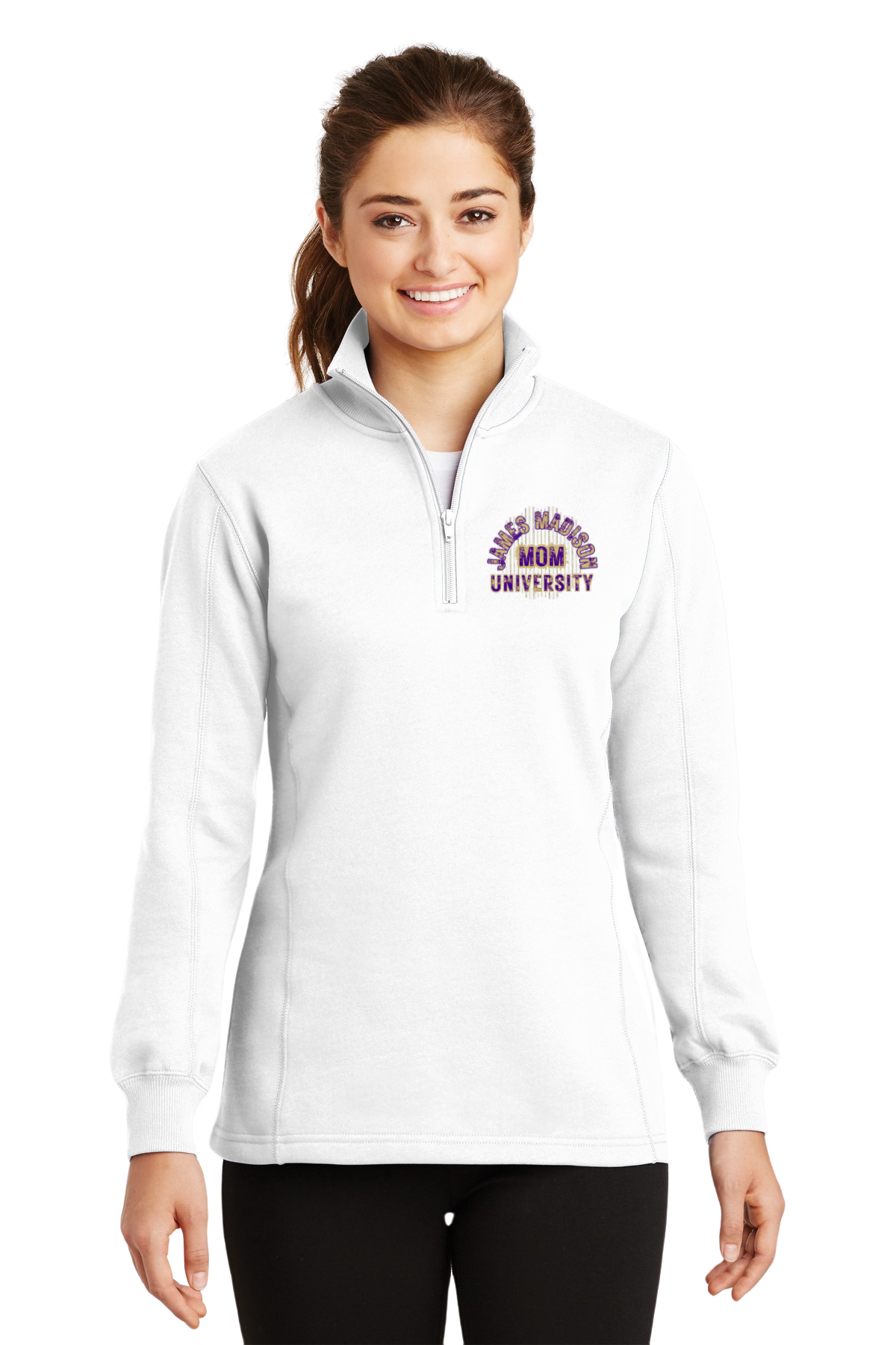 White JMU Mom Women's 1/4-Zip